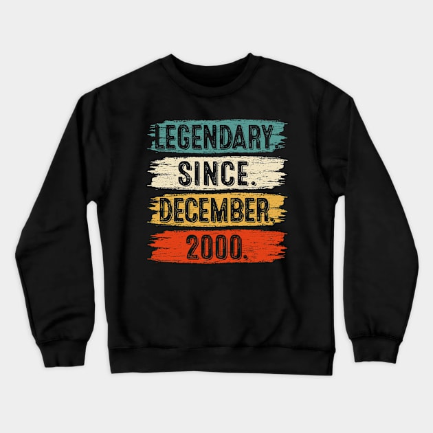 22 Years Old Gifts Legendary Since December 2000 22nd Birthday Crewneck Sweatshirt by Henry jonh